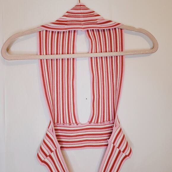 New Cider womens pink and red striped tie back halter top size XXL - Picture 9 of 9